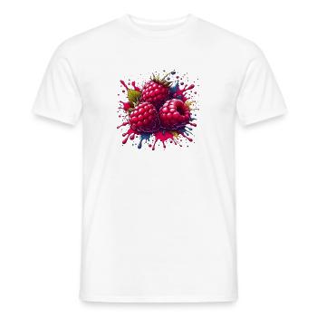Himbeeren-Farbexplosion - Männer T-Shirt - Weiß - Vorne - AI Model Male 178 dark (178cm)