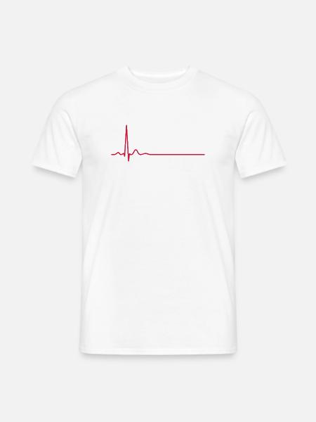 Ligne ECG du battement cardiaque Vecteur d’ondes d’impulsion médicale - T-shirt homme - blanc