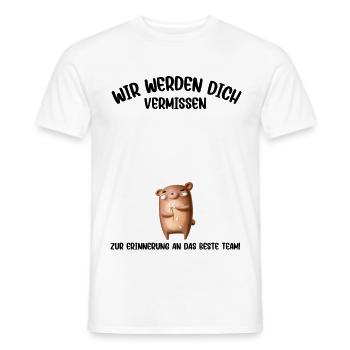 Wir werden dich Vermissen beste Team Abschied - Männer T-Shirt - Weiß - Vorne - AI Model Male 178 dark (178cm)