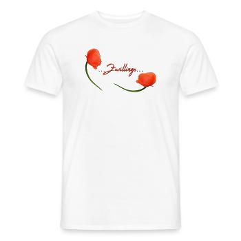 Zwillinge Mohn Klatschmohn Sternzeichen Zwillinge - Männer T-Shirt - Weiß - Vorne - AI Model Male 178 dark (178cm)