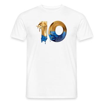 NON. 10 NUMÉRO 10 COOL 10E ANNIVERSAIRE - T-shirt homme - blanc - Devant - AI Model Male 178 dark (178cm)