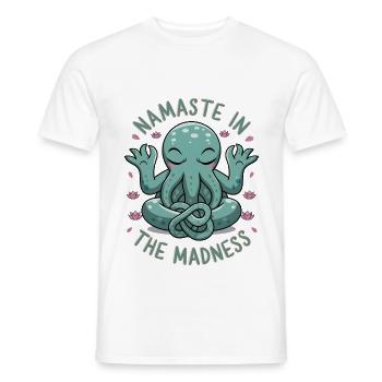 Namaste In The Madness - Men's T-Shirt - white - Front - AI Model Male 178 dark (178cm)