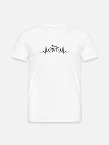 Rennrad Radsport T-Shirt Herzschlag - Männer T-Shirt - Weiß