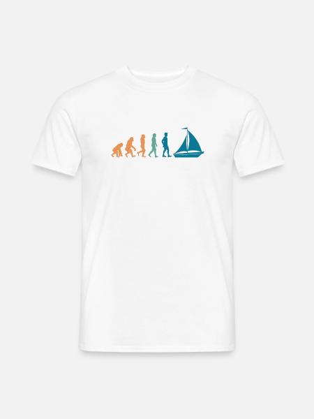 Evolution Segelboot - Männer T-Shirt - Weiß
