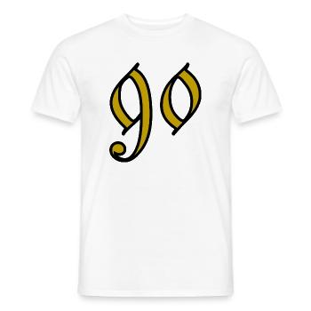 90. 90 ANS. 90e ANNIVERSAIRE. ANNIVERSAIRE 90 ANS. - T-shirt homme - blanc - Devant - AI Model Male 178 dark (178cm)