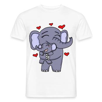 Elefant Familie niedlich - Männer T-Shirt - Weiß - Vorne - AI Model Male 178 dark (178cm)
