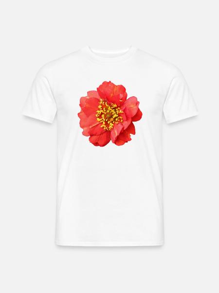 rote Blume Rose - Männer T-Shirt - Weiß