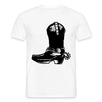 Cowboystiefel - Männer T-Shirt - Weiß - Vorne - AI Model Male 178 dark (178cm)
