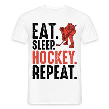 Red Hockey Player Silhouette - Men's T-Shirt - white - Front - AI Model Male 178 dark (178cm)