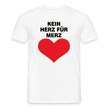 Kein Herz für Merz - Männer T-Shirt - Weiß - Vorne - AI Model Male 178 dark (178cm)
