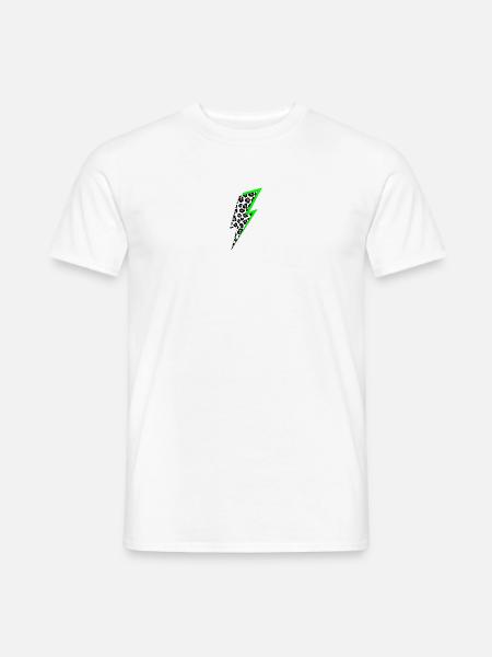 Blitz Leoparden Muster mit Neon Schatten - Männer T-Shirt - Weiß