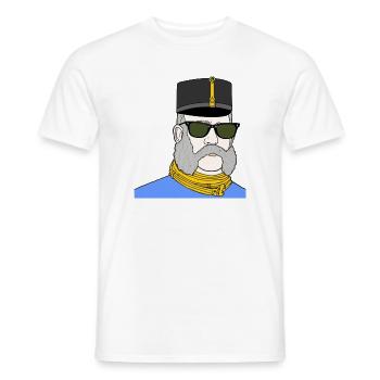 Kaiser Franz Joseph mit Sonnenbrille – K&K - Männer T-Shirt - Weiß - Vorne - AI Model Male 178 dark (178cm)