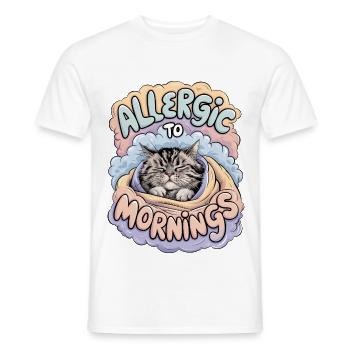Allergic To Mornings - Men's T-Shirt - white - Front - AI Model Male 178 dark (178cm)