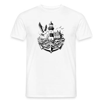 Paysage côtier Moin Moin 2 - T-shirt homme - blanc - Devant - AI Model Male 178 dark (178cm)
