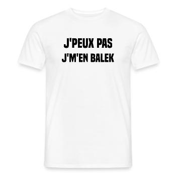 J'peux pas j'm'en balek - T-shirt homme - blanc - Devant - AI Model Male 178 dark (178cm)