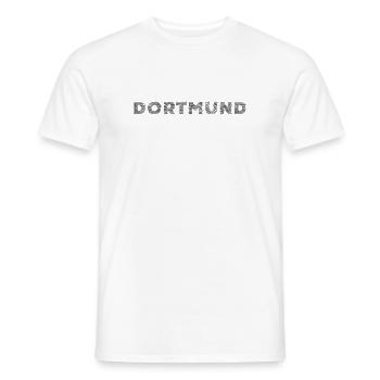 Dortmund ville allemande NRW Lettrage d’éclosion - T-shirt homme - blanc - Devant - AI Model Male 178 dark (178cm)