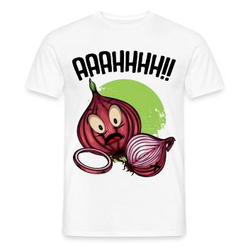 Onion chaos neon illustration - Men's T-Shirt - white - Front - AI Model Male 178 dark (178cm)