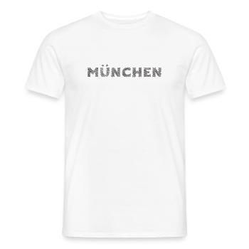 Munich Bavière Allemand Ville Hatching lettrage - T-shirt homme - blanc - Devant - AI Model Male 178 dark (178cm)