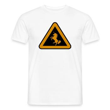 Achtung Einhorn, Gefahr - Männer T-Shirt - Weiß - Vorne - AI Model Male 178 dark (178cm)
