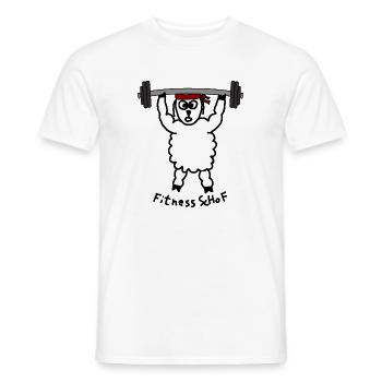 Fitness ScHoF - Männer T-Shirt - Weiß - Vorne - AI Model Male 178 dark (178cm)