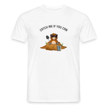 Maulwurf, Garten, catch me if you can - Männer T-Shirt - Weiß - Vorne - AI Model Male 178 dark (178cm)