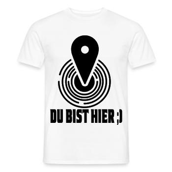 Vous êtes ici, votre position actuelle - T-shirt homme - blanc - Devant - AI Model Male 178 dark (178cm)