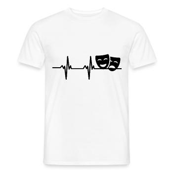 Drama Masks Theatre Heart palpitations - Men's T-Shirt - white - Front - AI Model Male 178 dark (178cm)