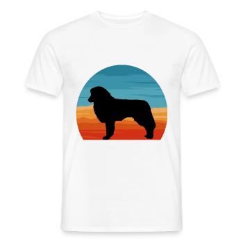 Englischer Schäferhund Hund Liebhaber Silhouette Retro Sonnenuntergang - Männer T-Shirt - Weiß - Vorne - AI Model Male 178 dark (178cm)