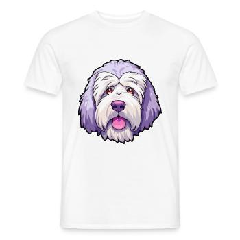 Alter englischer Schäferhund Hund Rasse Cartoon Kawaii Illu - Männer T-Shirt - Weiß - Vorne - AI Model Male 178 dark (178cm)