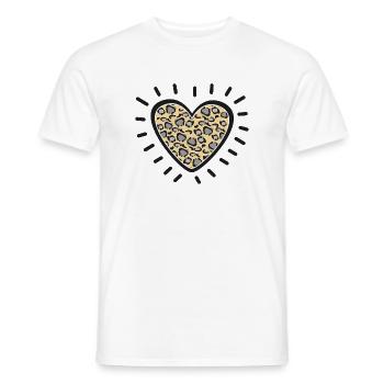 Leopard Heart Burst - Men's T-Shirt - white - Front - AI Model Male 178 dark (178cm)