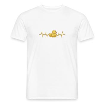 Badeente Herzschlag - Männer T-Shirt - Weiß - Vorne - AI Model Male 178 dark (178cm)