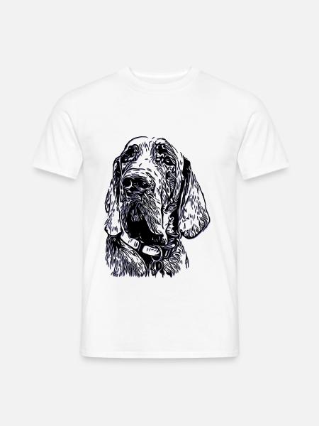 Neon-Linien Hundeporträt - Männer T-Shirt - Weiß