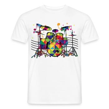 Geometrisch Neon-Drumset - Männer T-Shirt - Weiß - Vorne - AI Model Male 178 dark (178cm)