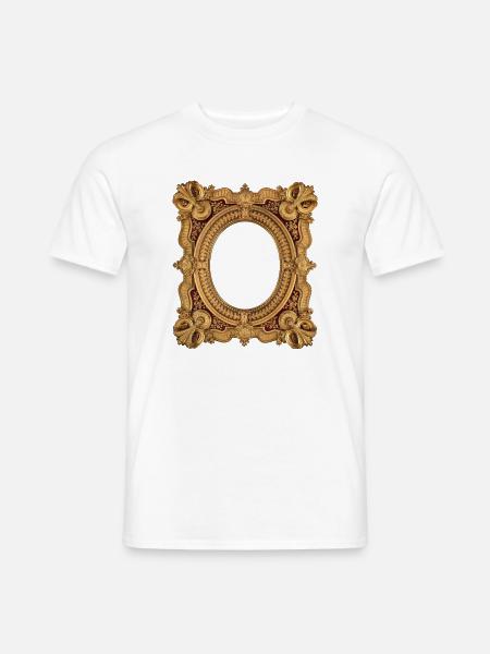 Ovaler goldener Bilderrahmen - Männer T-Shirt - Weiß