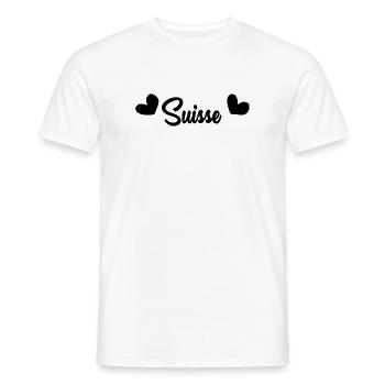 SUISSE. HUMOUR. PAYS. DRAPEAU. GENEVE. LAUSANNE - T-shirt homme - blanc - Devant - AI Model Male 178 dark (178cm)