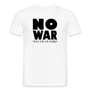 NO WAR Peace for the world - Men's T-Shirt - white - Front - AI Model Male 178 dark (178cm)
