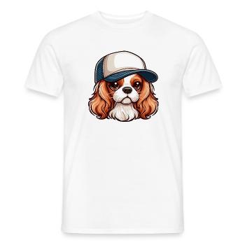 Chien Cavalier King Charles chien - casquette - T-shirt homme - blanc - Devant - AI Model Male 178 dark (178cm)