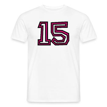 15 - Men's T-Shirt - white - Front - AI Model Male 178 dark (178cm)