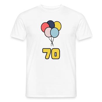 70. 70 JAHRE. 70-JÄHRIGES JUBILÄUM. GEBURTSTAG 70 JAHRE. - Männer T-Shirt - Weiß - Vorne - AI Model Male 178 dark (178cm)