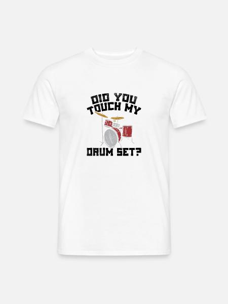 Schlagzeuger Schlagzeug - Männer T-Shirt - Weiß