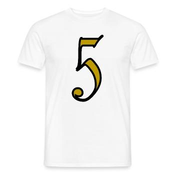 5. 5 ANS. 5e ANNIVERSAIRE. ANNIVERSAIRE 5 ANS - T-shirt homme - blanc - Devant - AI Model Male 178 dark (178cm)