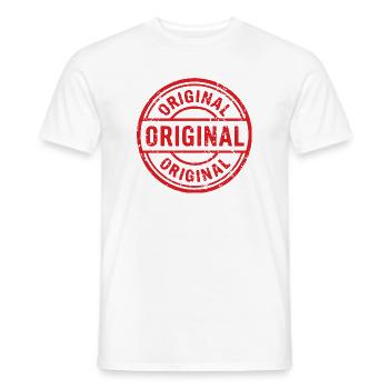 Ursprüngliches Grunge-Gummistempel-Abzeichen-Vektordesign - Männer T-Shirt - Weiß - Vorne - AI Model Male 178 dark (178cm)