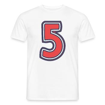 5. 5 YEARS. 5th ANNIVERSARY. 5 YEAR ANNIVERSARY - Men's T-Shirt - white - Front - AI Model Male 178 dark (178cm)