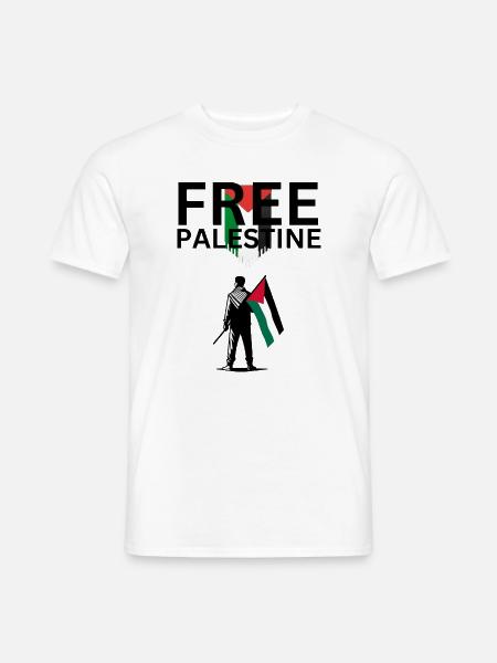 Free Palestine - Männer T-Shirt - Weiß