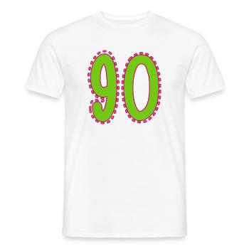 90. 90 ANS. 90e ANNIVERSAIRE. ANNIVERSAIRE 90 ANS. - T-shirt homme - blanc - Devant - AI Model Male 178 dark (178cm)
