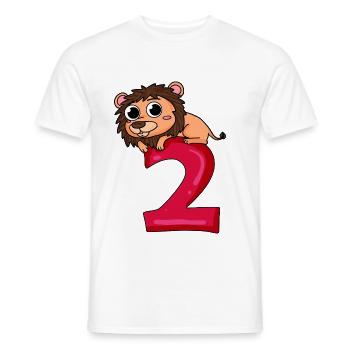 2 Geburtstag Löwe - 2 Jahre alt Geschenk - Männer T-Shirt - Weiß - Vorne - AI Model Male 178 dark (178cm)