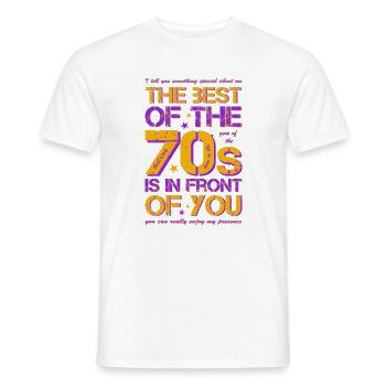 70s die Siebziger Jahre 70's - Männer T-Shirt - Weiß - Vorne - AI Model Male 178 dark (178cm)