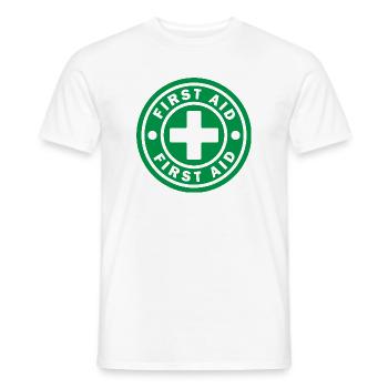 First Aid Medical Cross Sicherheitssymbol Vektor-Symbol - Männer T-Shirt - Weiß - Vorne - AI Model Male 178 dark (178cm)