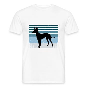 Cirneco Dell Etna Dog Love Silhouette Retro Sonnenuntergang - Männer T-Shirt - Weiß - Vorne - AI Model Male 178 dark (178cm)