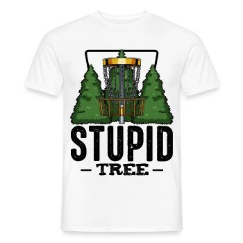 Stupid Tree Discgolf Spruch Frisbee Geschenk - Männer T-Shirt - Weiß - Vorne - AI Model Male 178 dark (178cm)